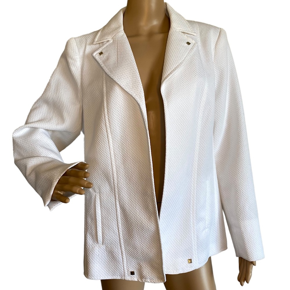 TANJAY  | WHITE SILVER STUDDED JACKET  SZ 14